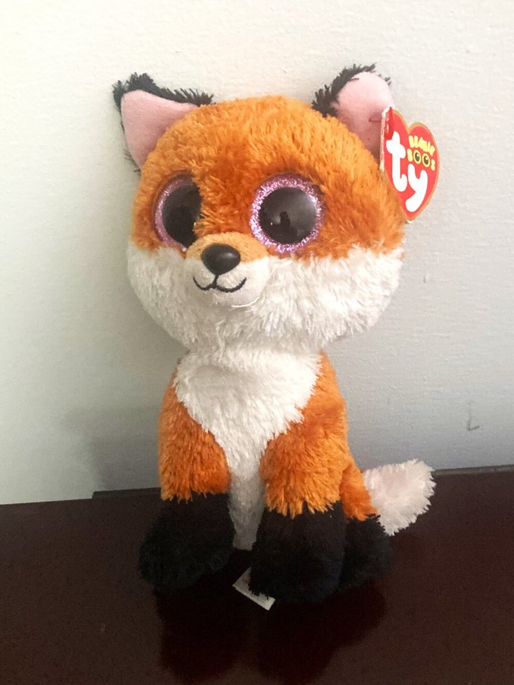TY Beanie Boos 6” SLICK the Brown Fox Glitter Eyes Plush With Tag